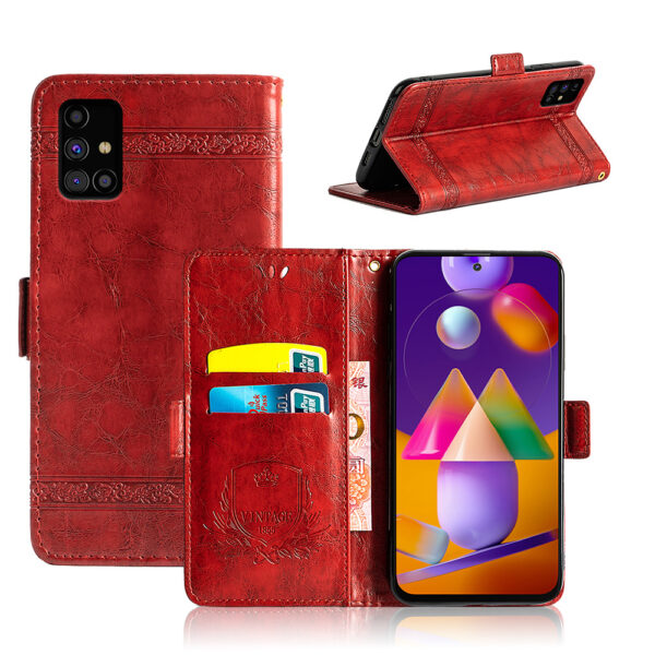 Samsung Galaxy M Serie Einfach Galaxy M31s Ölwachsleder Handyhülle PU – Bild 3