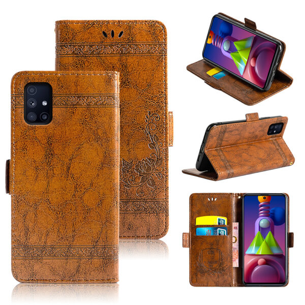 Samsung Galaxy M Serie PU Galaxy M51 Ölwachsleder Einfach Handyhülle – Bild 2