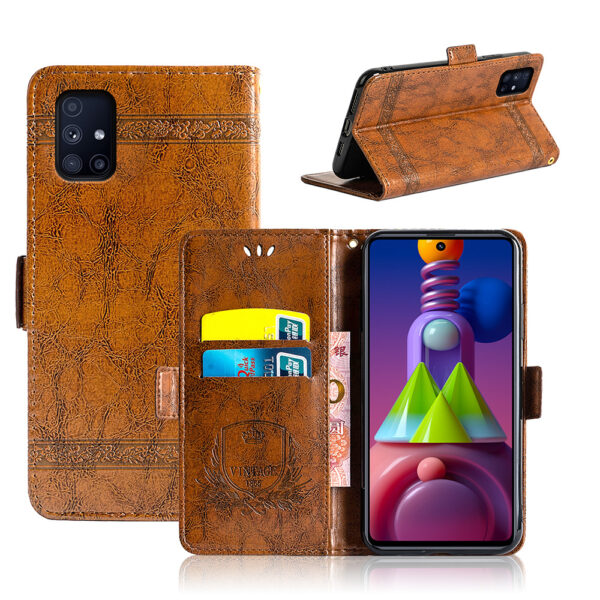 Samsung Galaxy M Serie PU Galaxy M51 Ölwachsleder Einfach Handyhülle – Bild 3